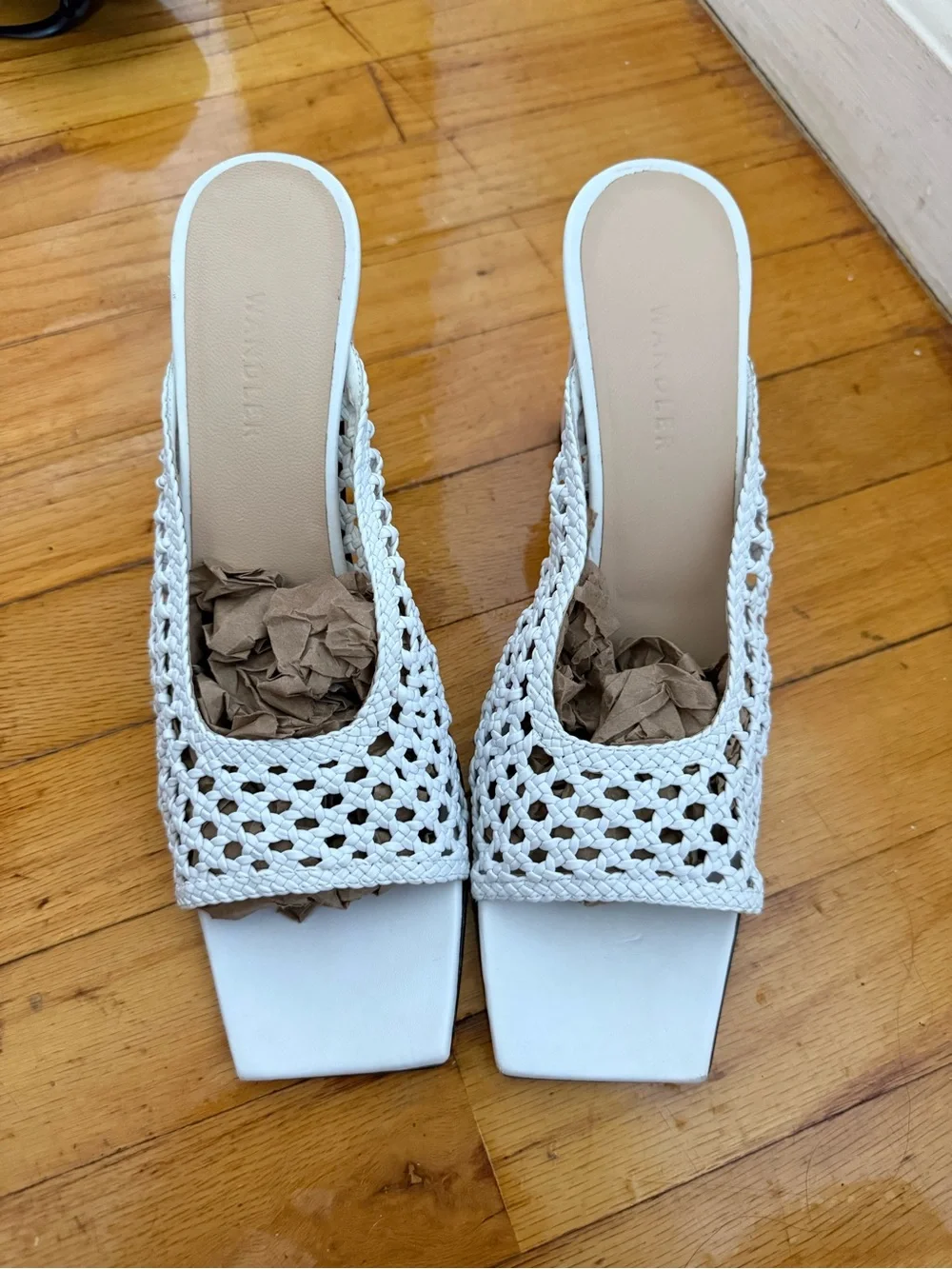 WANDLER ISA MULE WHITE LEATHER SIZE 40